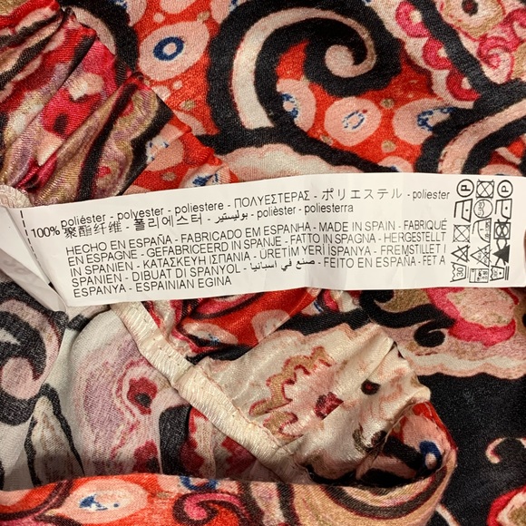 Zara Multicolor Paisley Wide-Leg Pants XS - Picture 3 of 5